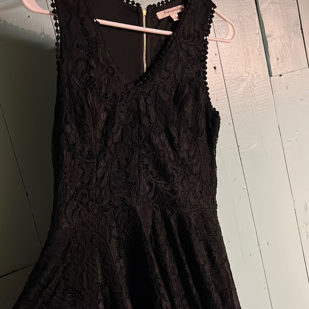 Francesca’s black lace dress